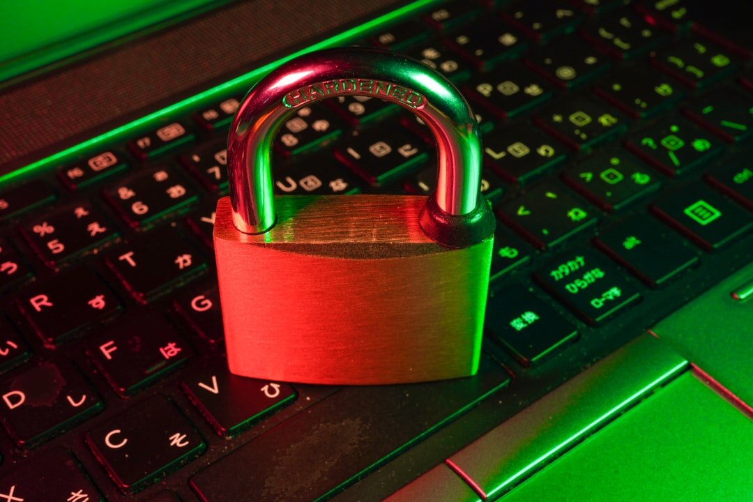 Cybersecurity digital lock and data protection concept